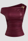 Women Solid Color Slash Shoulder Sleeveless Top