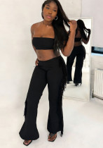 Women Summer Sexy Sleeveless Crop Top Long Pants Two-Piece Set Women Summer Sexy Sleeveless Crop Top Long Pants Two-Piece Set