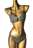 Women Rhinestone Bikini Sexy Diamond Tassel Two Pieces Swimwear