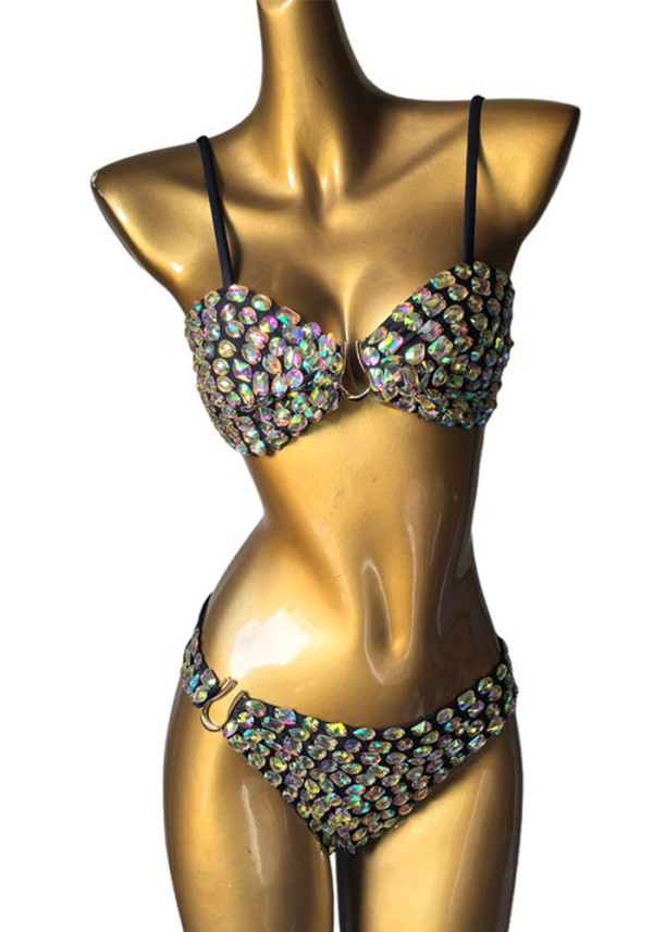 Women Rhinestone Bikini Sexy Diamond Tassel Two Pieces Swimwear