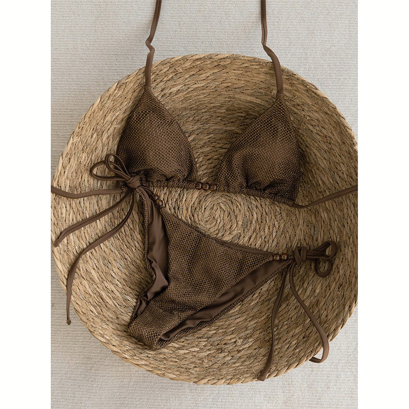Lace-Up One-Piece Swimsuit for Holiday Beachwear