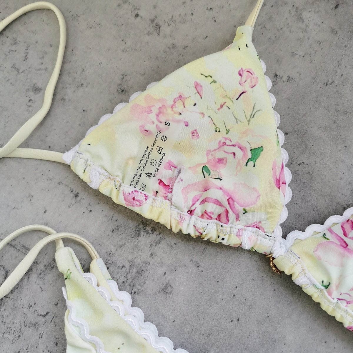 Printed Lace-Up Two-Piece Bikini Swimsuit for Summer Vacations
