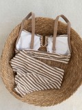Women Striped Camisole Bikini Holidays Beach Two Pieces Swimwear