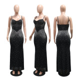 Women Beaded Long Dress Sexy Elegant Party Evening Dress