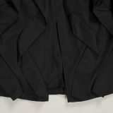 Women Elegant Cargo Skirt Patchwork Lace Trim Office Wear Midi Skirt