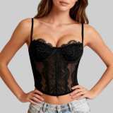 Women Lace Corset Top See Through Camisole Sexy Clubwear Top