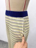 Women Colorblock Crop Top and Pants Set Turndown Collar Casual Two Piece Outfit