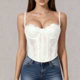 Women Lace Corset Top See Through Camisole Sexy Clubwear Top