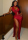 Women Irregular Bodycon Dress Ruched Slit Solid Casual Mini Dress Streetwear