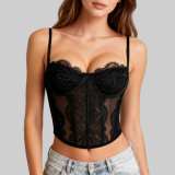 Women Lace Corset Top See Through Camisole Sexy Clubwear Top