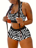 Plus Size Women Printed Top and Short Two-Piece Set