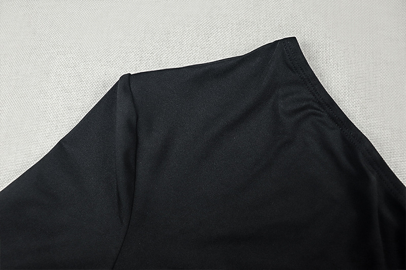 Slash Shoulder Long Sleeve Ruched Bodycon Skirt Two-Piece Set
