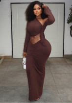 Women Ruched Bodycon Skirt Set Slash Shoulder Long Sleeve Two Piece Outfit Women Ruched Bodycon Skirt Set Slash Shoulder Long Sleeve Two Piece Outfit