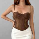 Women Lace Corset Top See Through Camisole Sexy Clubwear Top