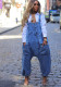 Women Casual Denim Jumpsuit Wide Leg Overall Fashion Streetwear Outfit