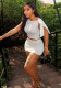Spring Summer Women Bodycon Skirt Set Ruched Sleeveless Lace-Up Two Piece Outfit