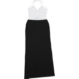 Summer Women Halter Neck Dress Cut Out Low Neck Irregular Sexy Party Dress