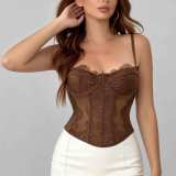 Women Lace Corset Top See Through Camisole Sexy Clubwear Top