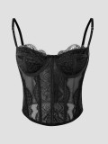 Women Lace Corset Top See Through Camisole Sexy Clubwear Top