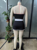 Women's Fashion Colorblock Casual Tank Top and Shorts Two-Piece Set