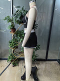 Women's Fashion Colorblock Casual Tank Top and Shorts Two-Piece Set
