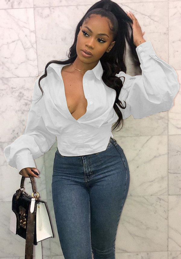 Women Lantern Sleeve Shirt Top