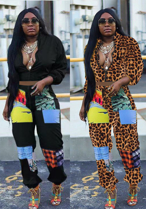 Women Print Casual Top & Pant Two-Piece Set