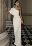 Women Spring French Style Slash Shoulder Sexy Elegant Dress