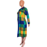 Women Winter Plaid Pocket Coat