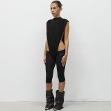 Women Spring Sexy Bodysuit & Capri Pants Two-Piece Set