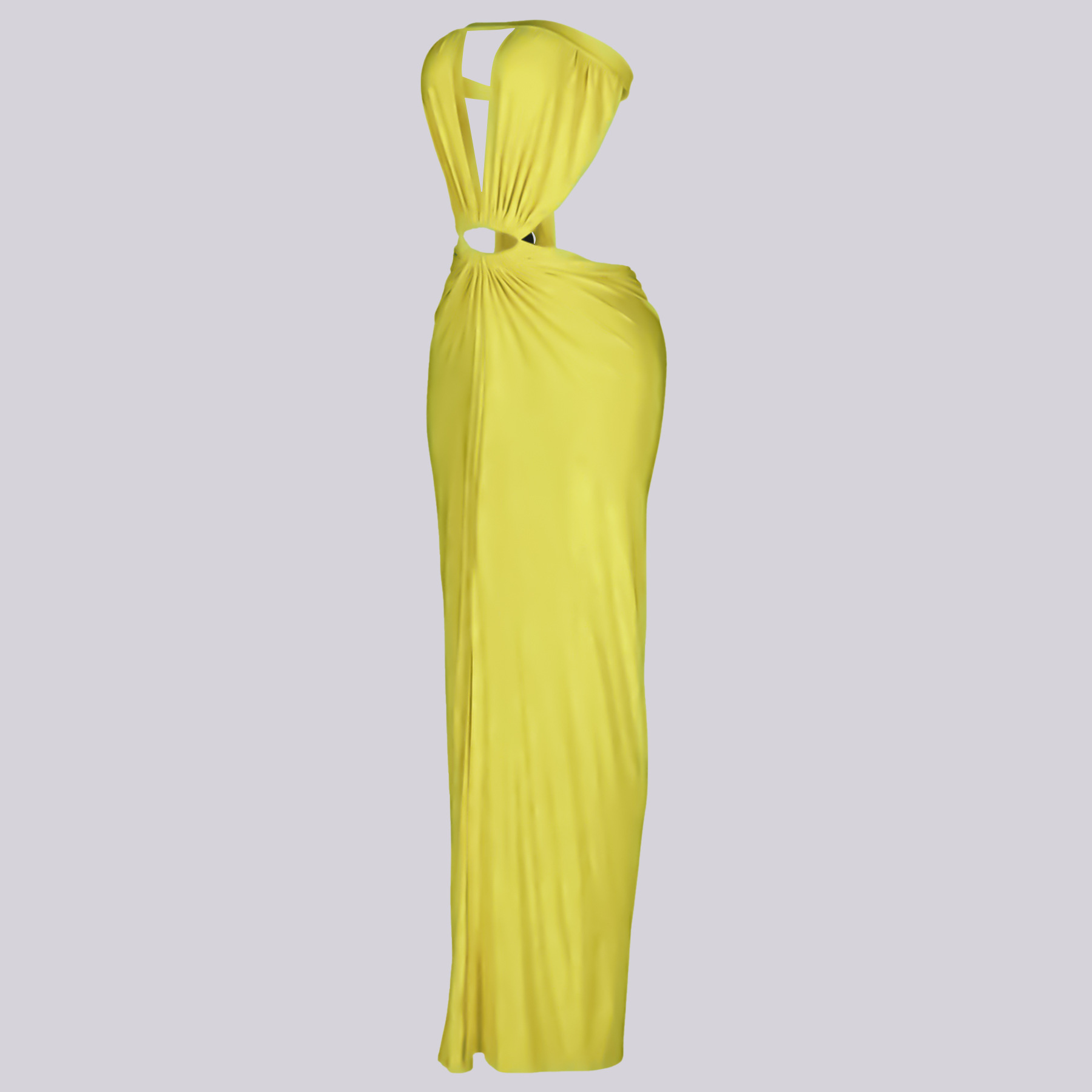 Solid Backless Strapless Slit Dress for Evening Events