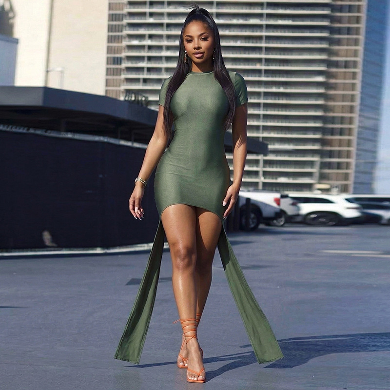 Hollow-Out Ribbon Round Neck Dress for Spring & Summer