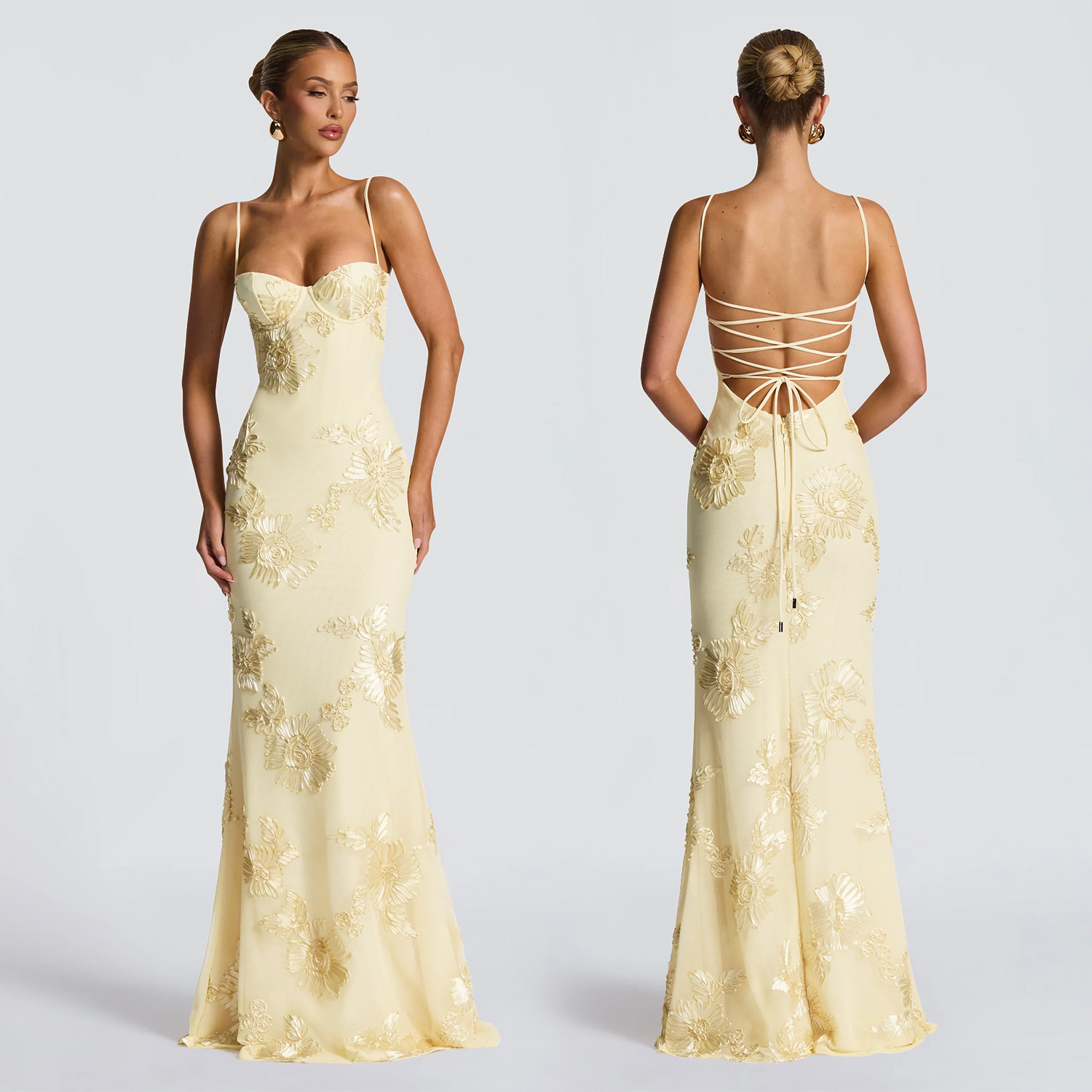 Backless Slip Dress for Formal Evening Parties