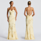 Women Sexy Slip Backless Formal Party Dress