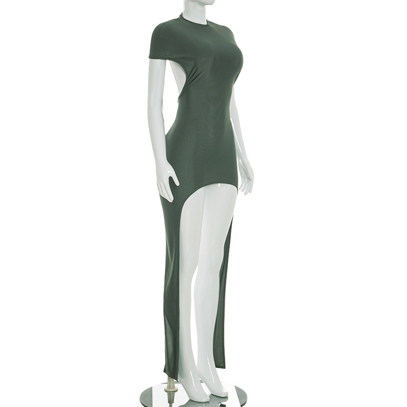 Hollow-Out Ribbon Round Neck Dress for Spring & Summer