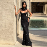 Women Sexy Slip Backless Formal Party Dress