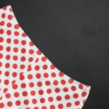 Women Spring & Summer Polka Dot Print Sexy Top & Shorts Two-Piece Set
