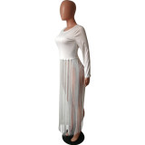 Women Long Sleeve Tassel Top
