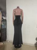 Women Strapless Sexy Backless Formal Party Dress