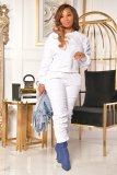 Women Ruched Long Sleeve Top & Long Pant Casual Two-Piece Set