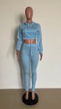 Women Autumn & Winter Lace-Up Sexy Hollow Out Hoodies & Pant Two-Piece Set