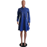 Women Autumn & Winter PU Leather Pocket Dress