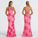 Women Sexy Slip Backless Formal Party Dress