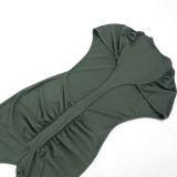 Women Spring & Summer Hollow Out Ribbon Round Neck Dress