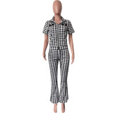 Women Print Zip Top & Pant Two-Piece Set