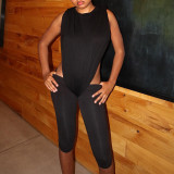 Women Spring Sexy Bodysuit & Capri Pants Two-Piece Set