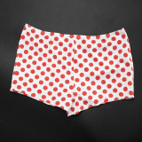 Women Spring & Summer Polka Dot Print Sexy Top & Shorts Two-Piece Set