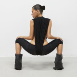 Women Spring Sexy Bodysuit & Capri Pants Two-Piece Set