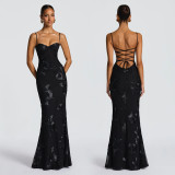 Women Sexy Slip Backless Formal Party Dress