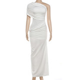 Women Spring French Style Slash Shoulder Sexy Elegant Dress